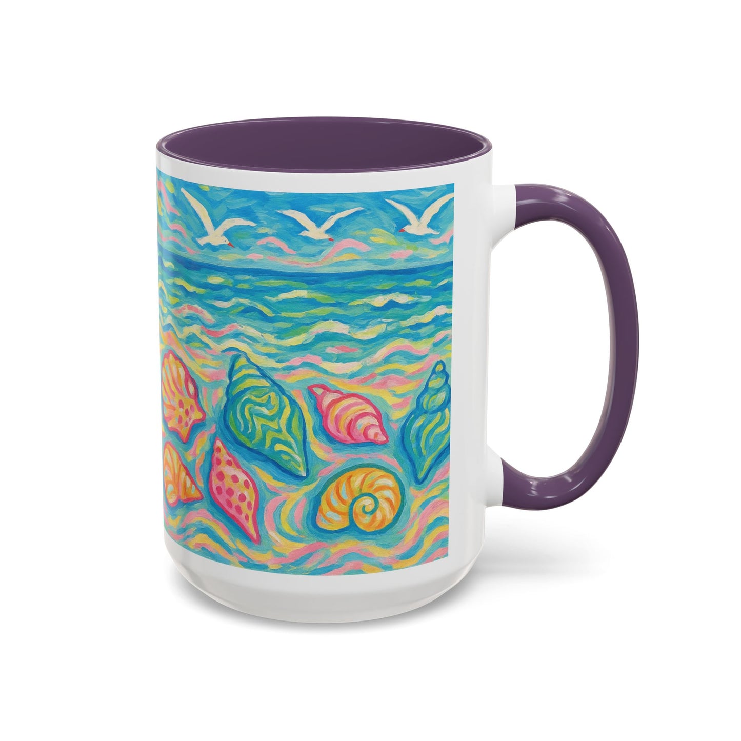 Accent Coffee Mug (11, 15oz), 8 Colors - Glow Seashells