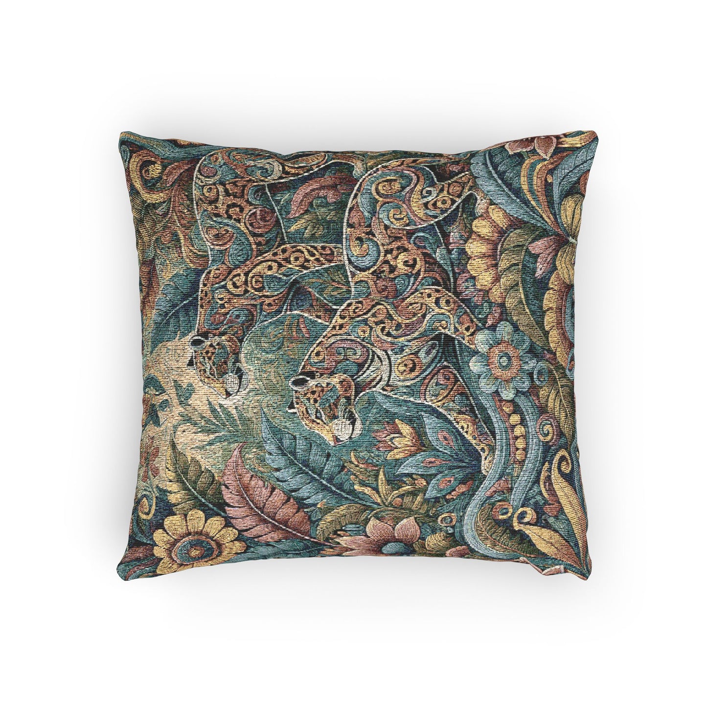 Woven Pillow, 17"W x 18"L ~ Jaguar Pop