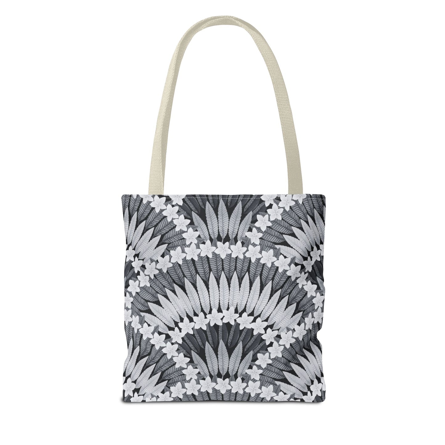 Plumeria and Palms BlackTote Bag - 3 Sizes