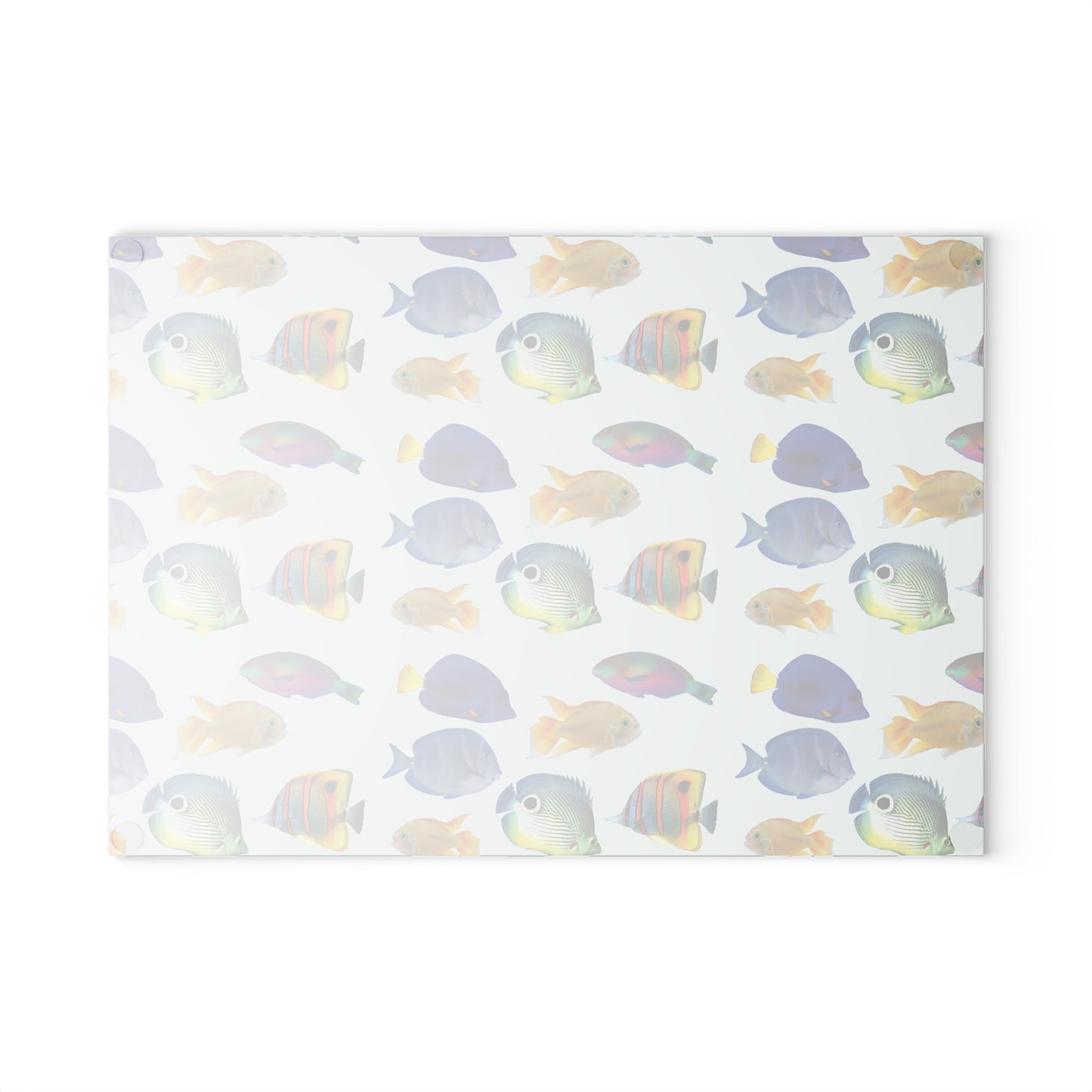Glass Cutting Board, 2 sizes - School of Fish