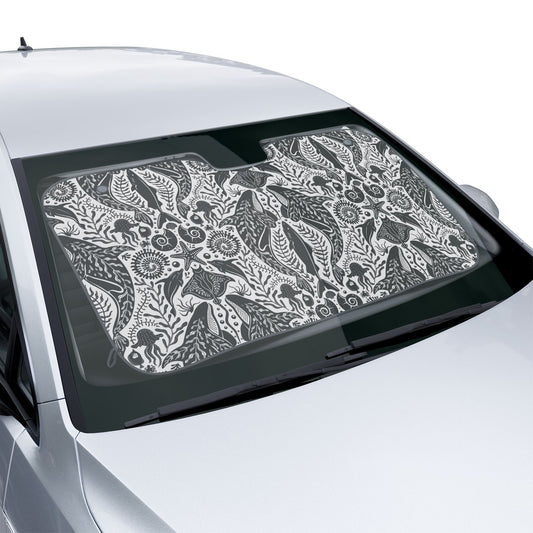 Tropical Car Sun Shades / Mystic Ocean, White