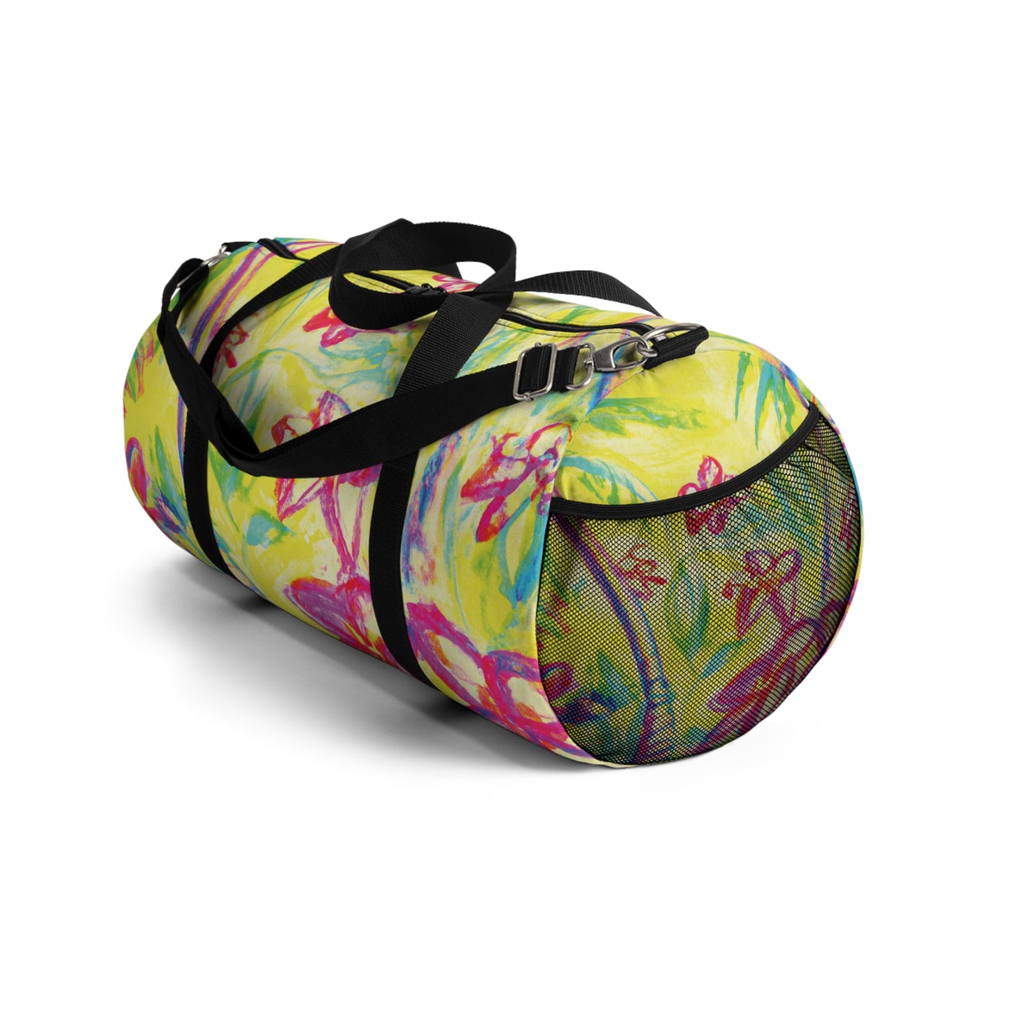Tropical Rainforest Duffel Bag - Perfect for Travel and Gym / Tropical Doodles, Yellow