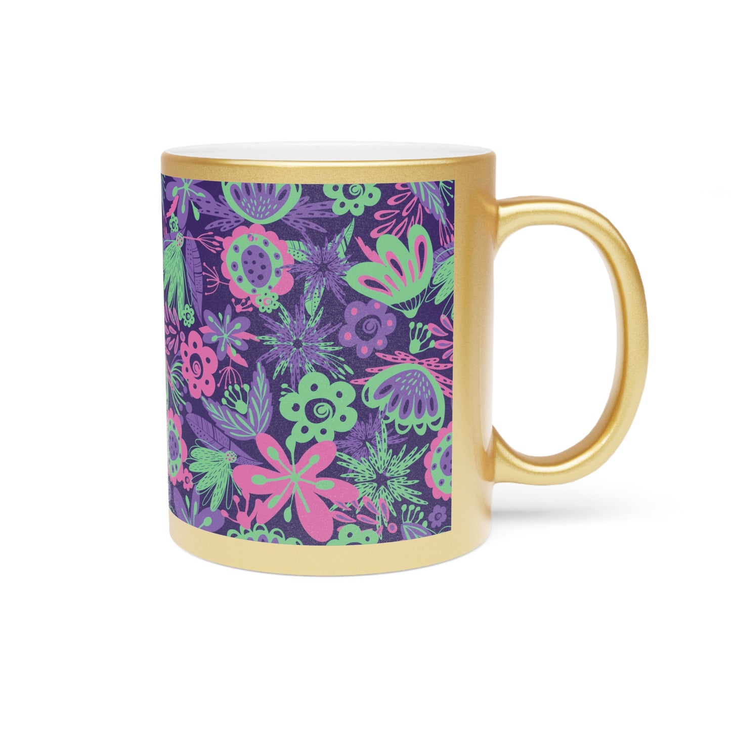 Tropical Metallic Mug, Gold or Silver: Flora Tropical