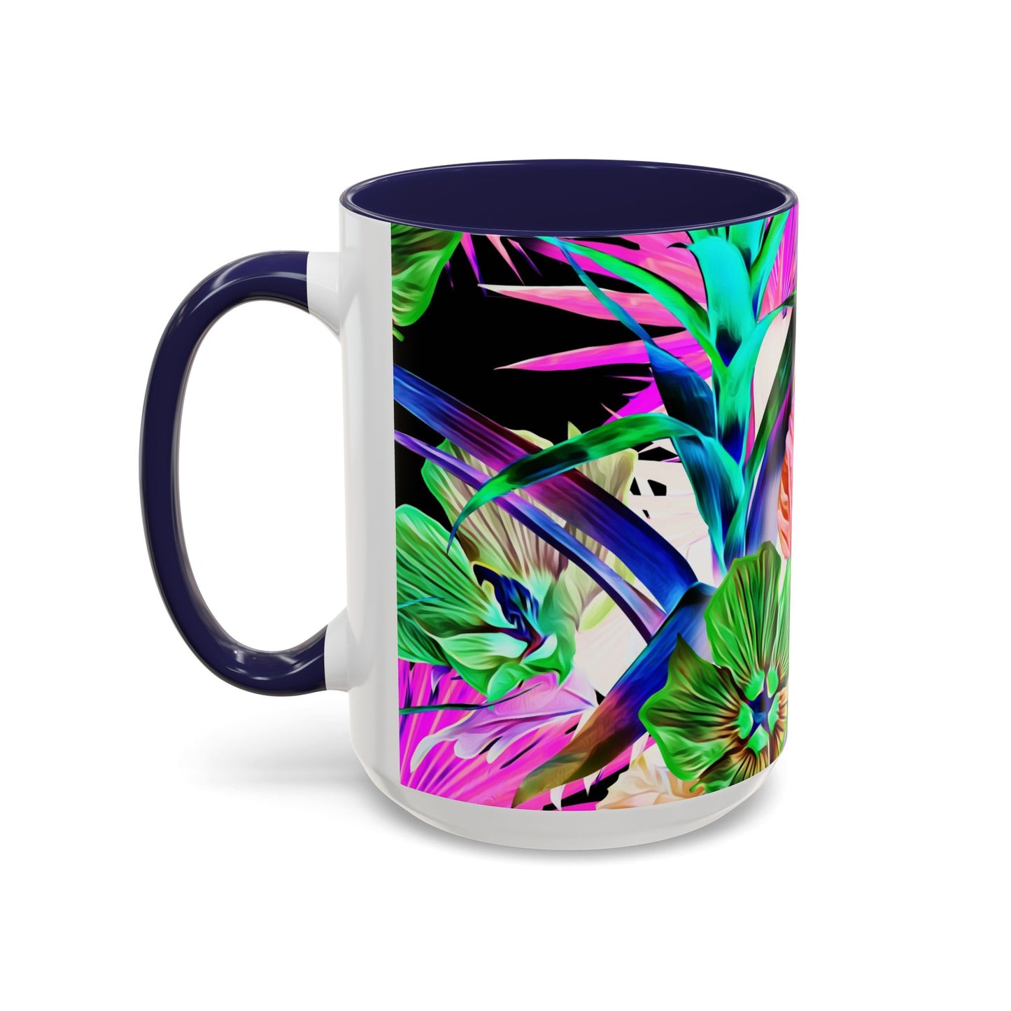 Accent Coffee Mug (11, 15oz), Plant Palooza, black / Various Colors