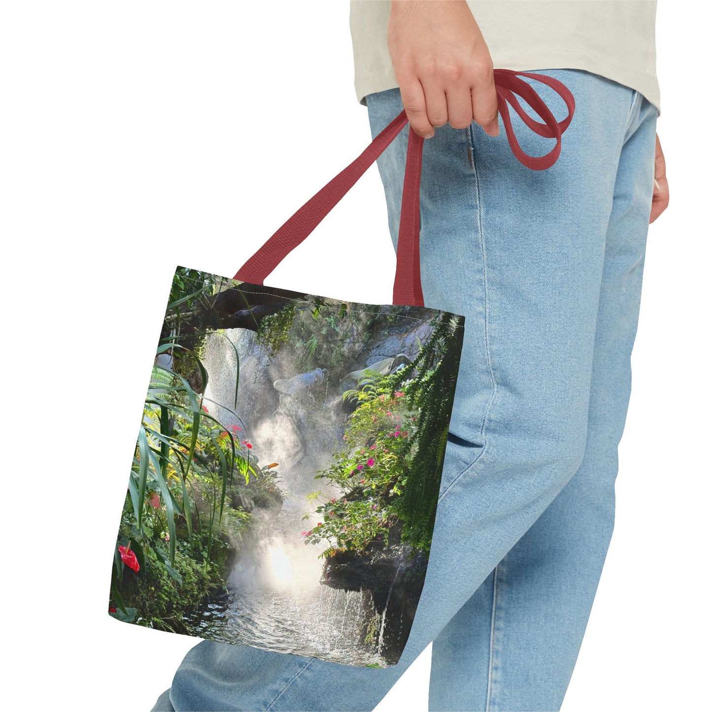 Tropical Misty Rainforest River Tote Bag - 3 Sizes