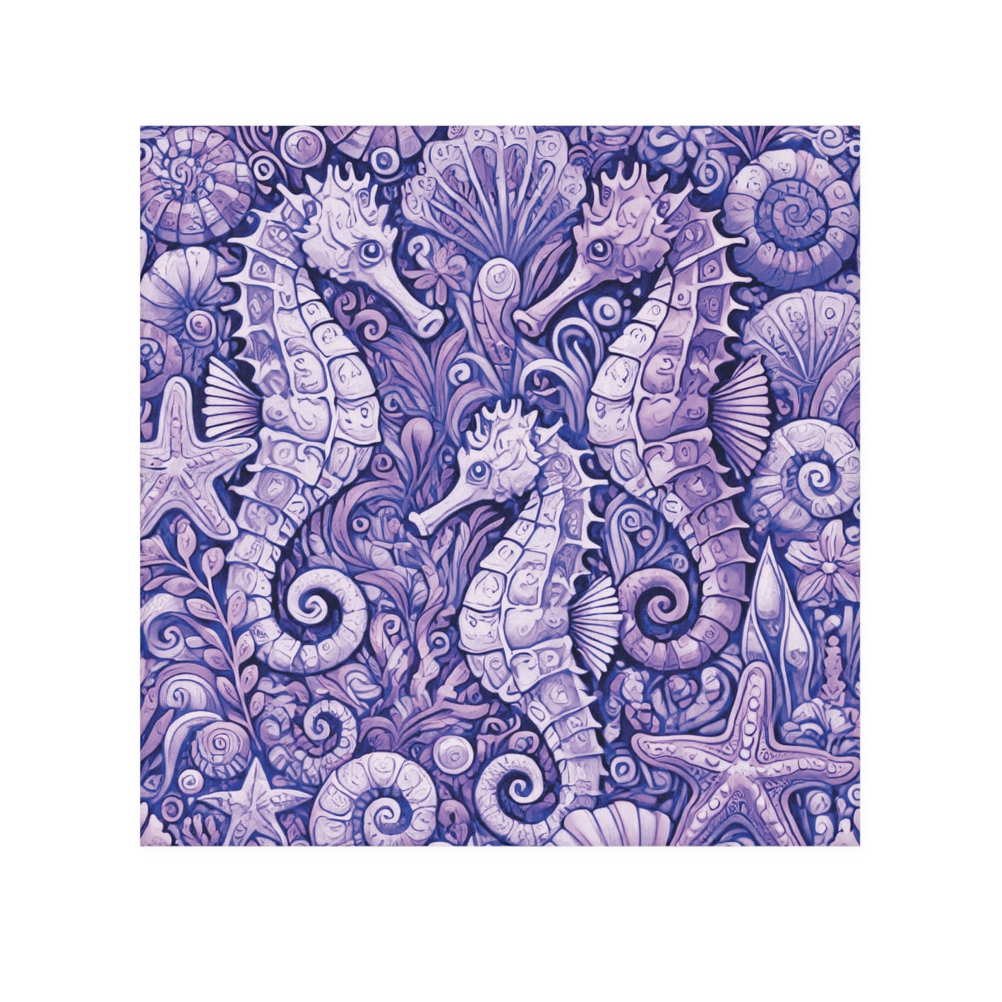 Face Towel - Seahorse Trio/Amethyst