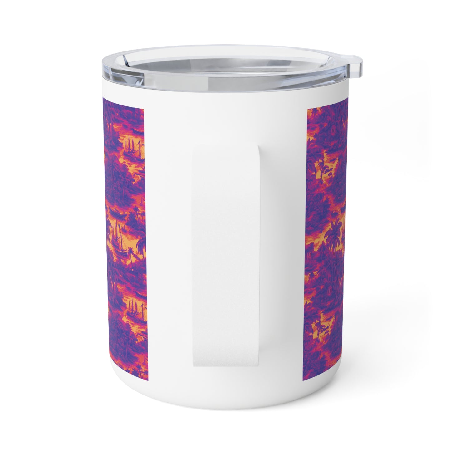 Tropical Insulated Coffee Mug, 10oz / Crazy Cool Tropical Toile