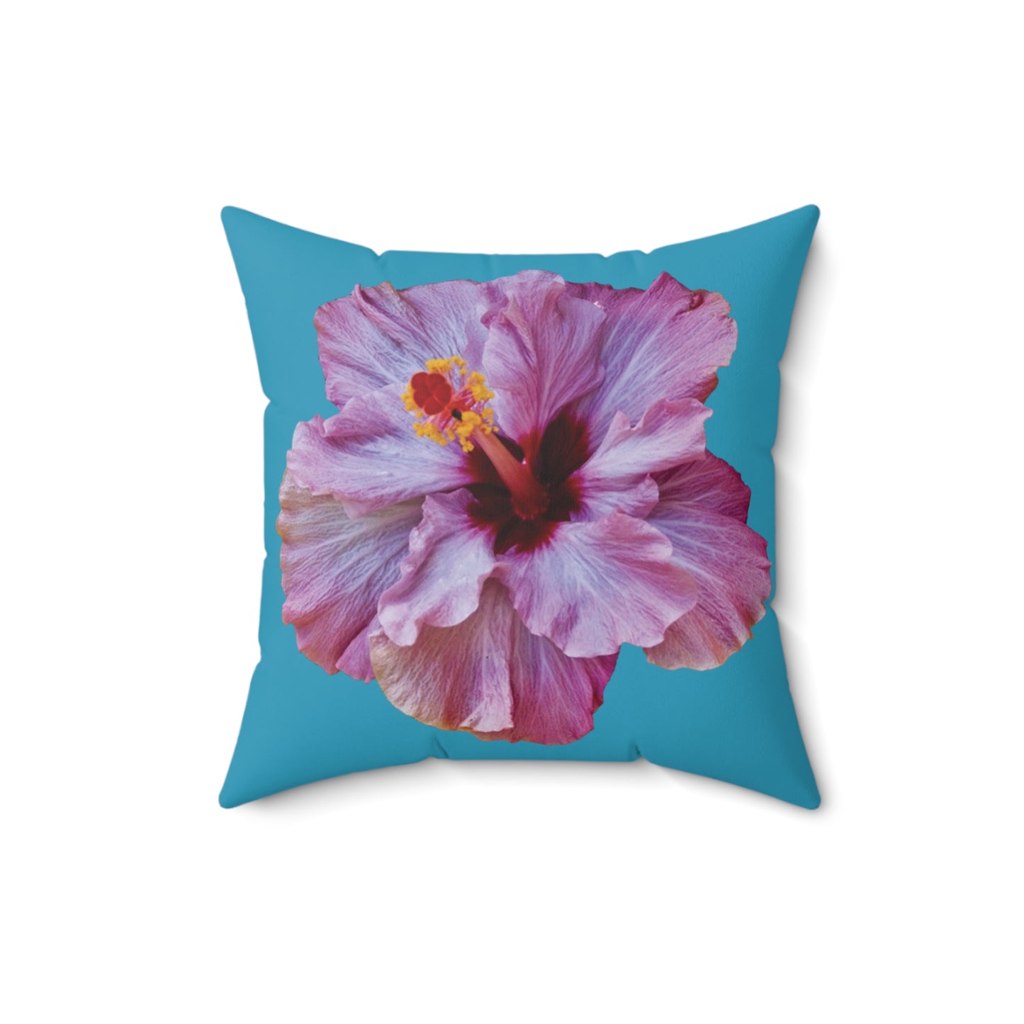 Decorative Pillow - Accent Cushion, 4 Sizes / Photo Purple Hibiscus, Turquoise