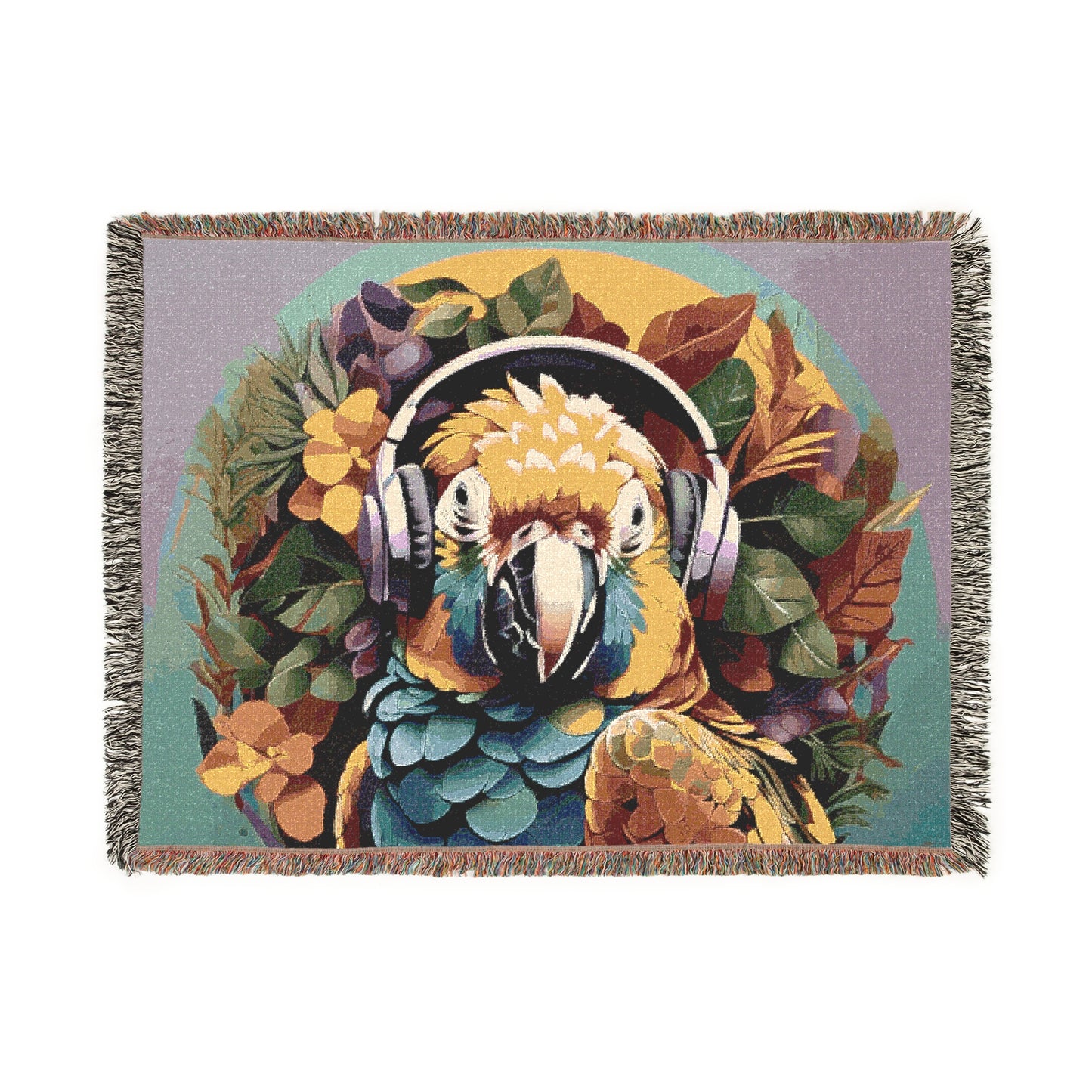 Woven Blanket, 3 Sizes - Tropical Home Decor / Rockin' Out Parrot