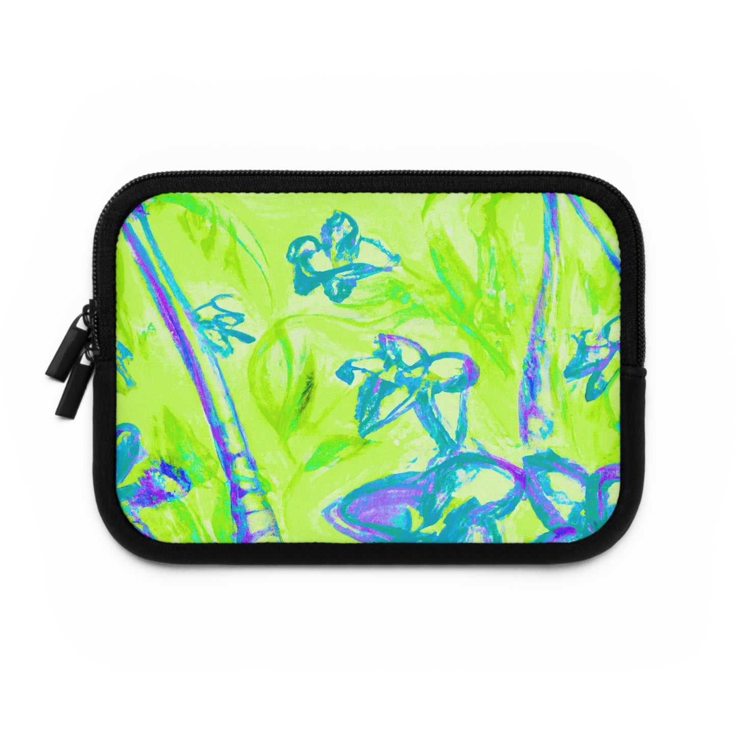 Tropical Laptop Sleeve, 5 Sizes - Perfect for Beach Lovers & Students / Tropical Doodles, Lime