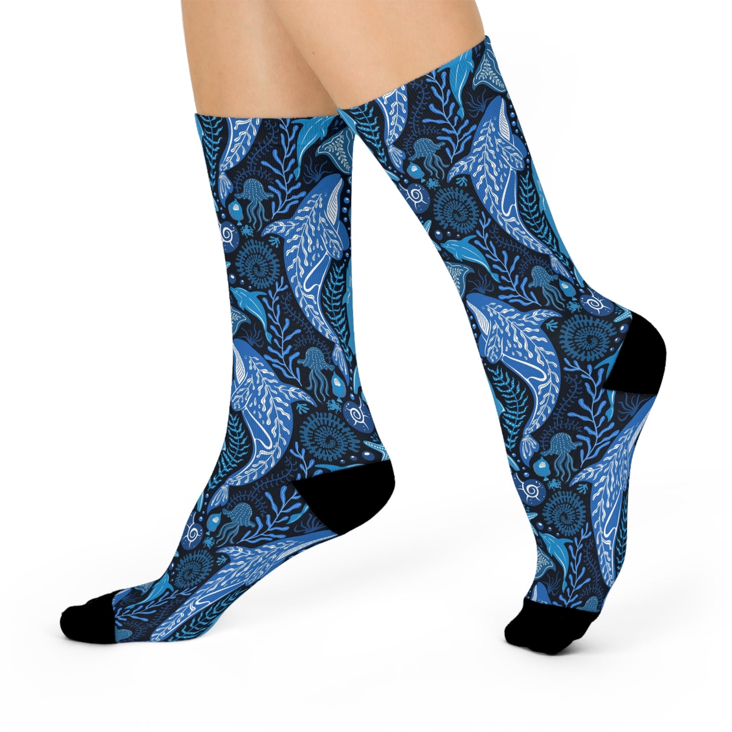 Cushioned Crew Socks - Mystic Ocean, Blue