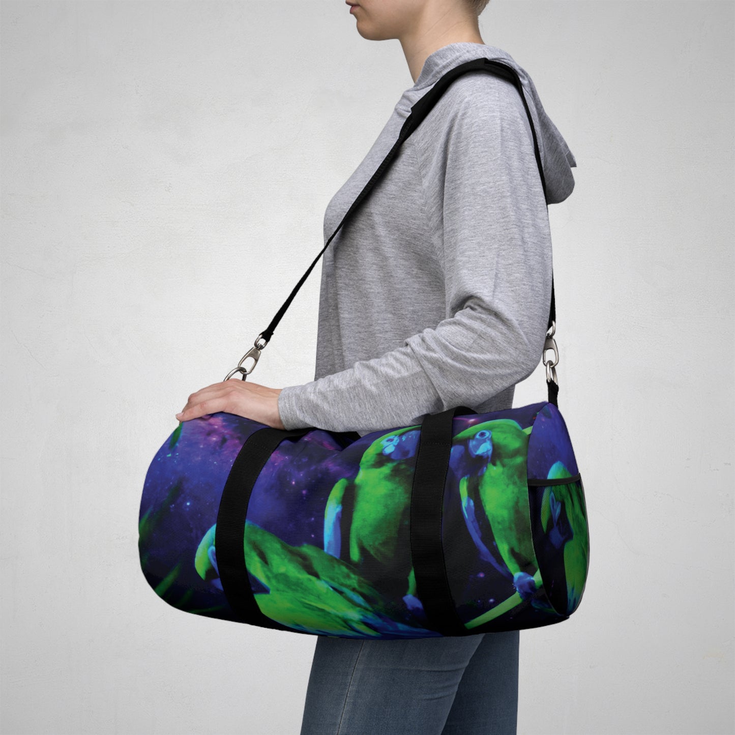 Tropical Rainforest Duffel Bag - Perfect for Travel and Gym / Galactic Parrots