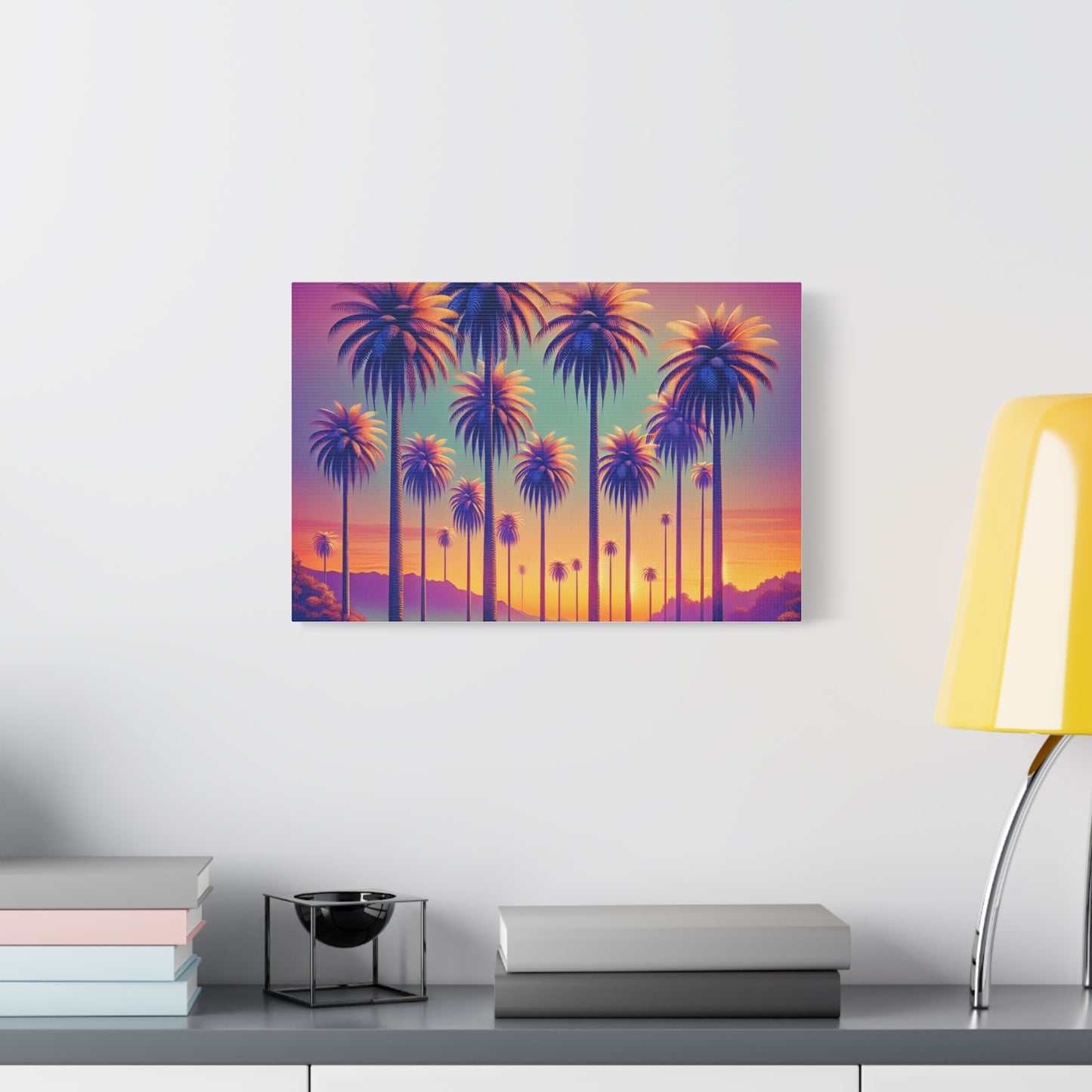 Matte Canvas, Stretched, Various Sizes / Sunset Palms