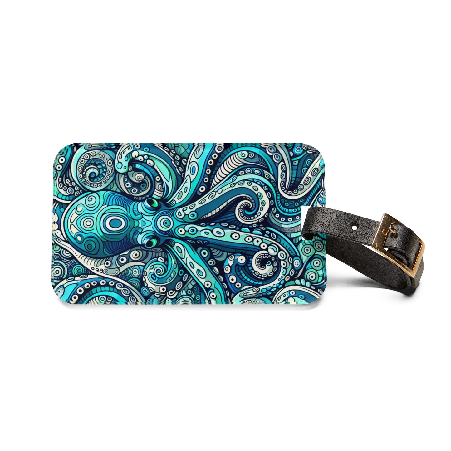 Luggage Tag - Aqua Octopus