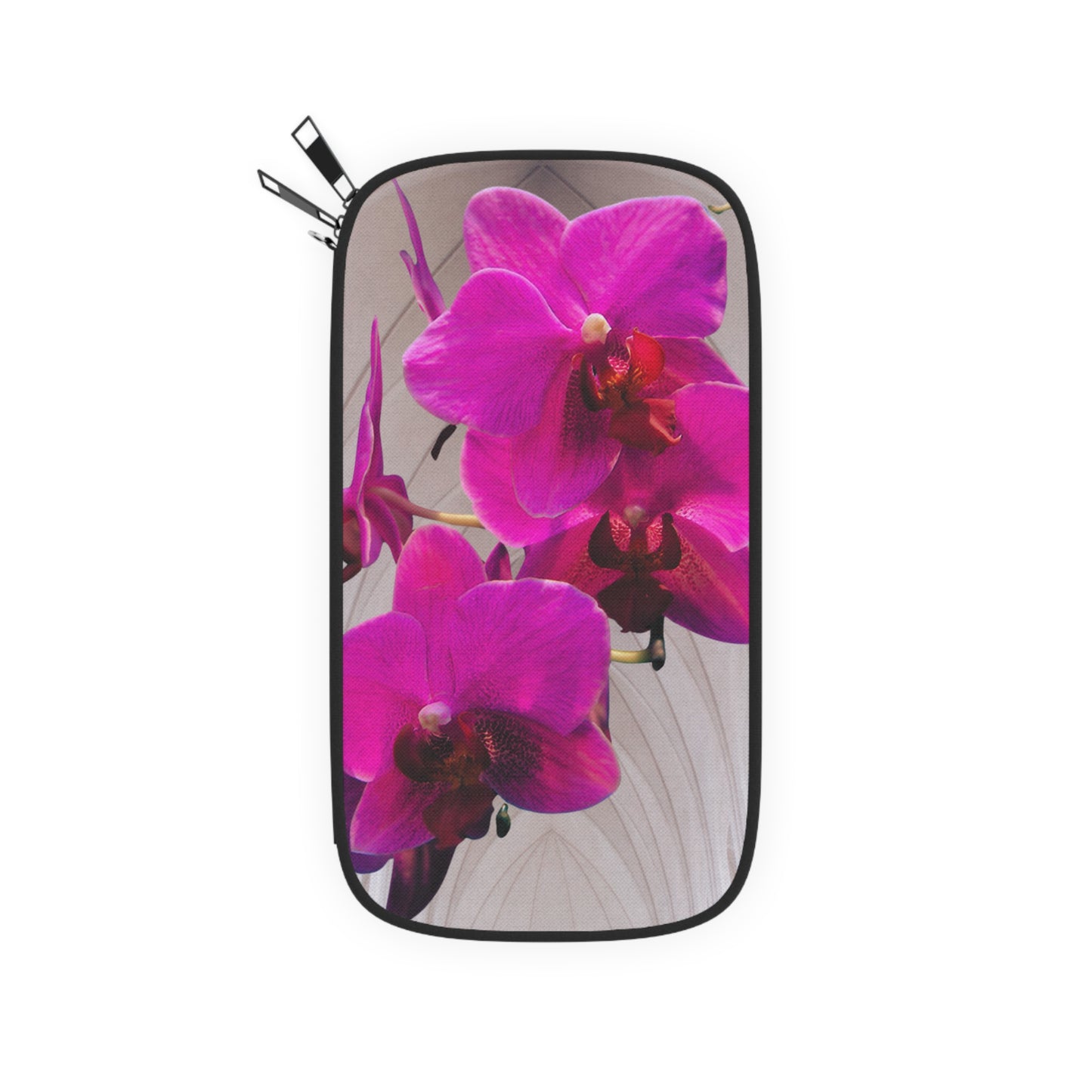 Passport Wallet - Purple Orchids, Gothic