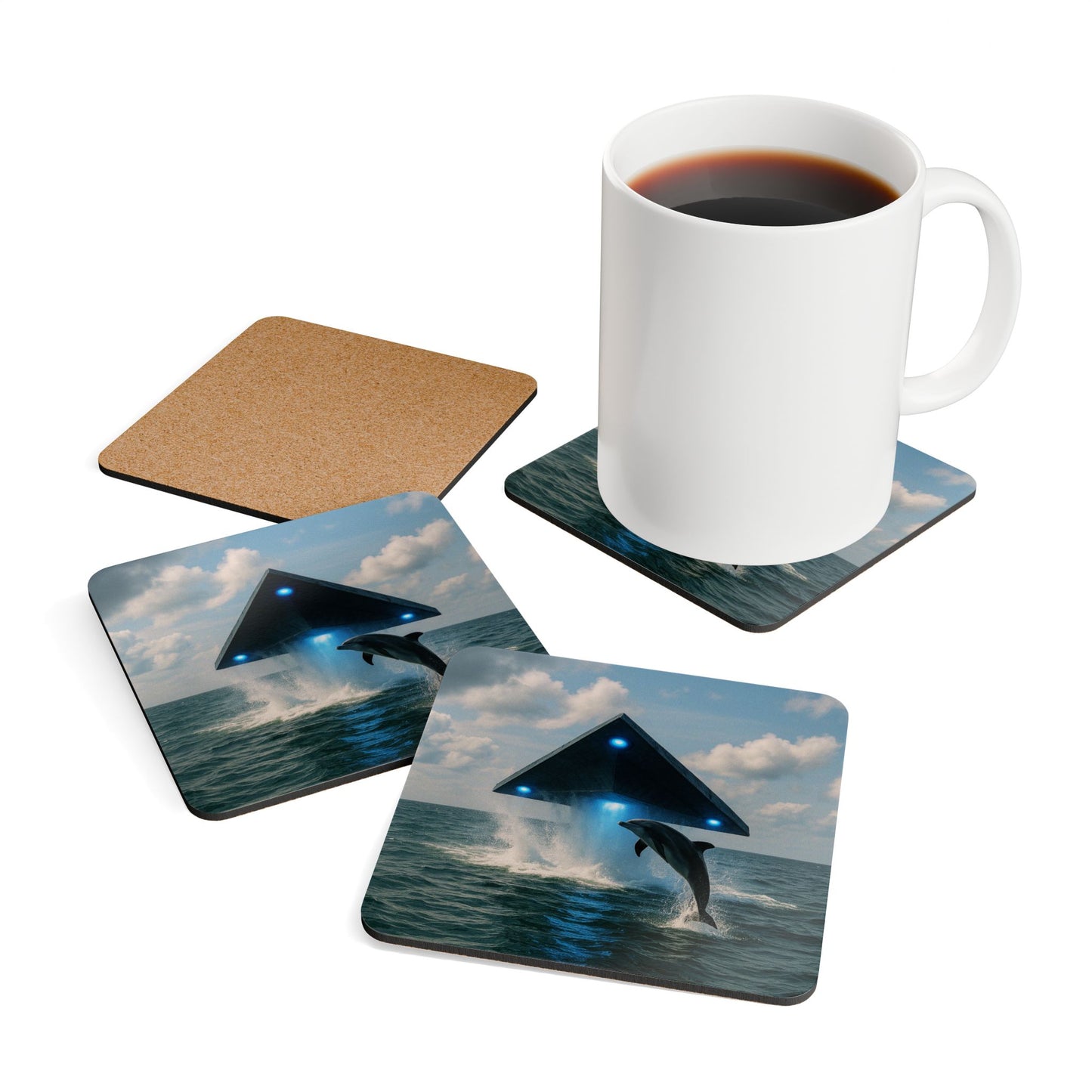 Coaster Set -  UFO and Dolphin