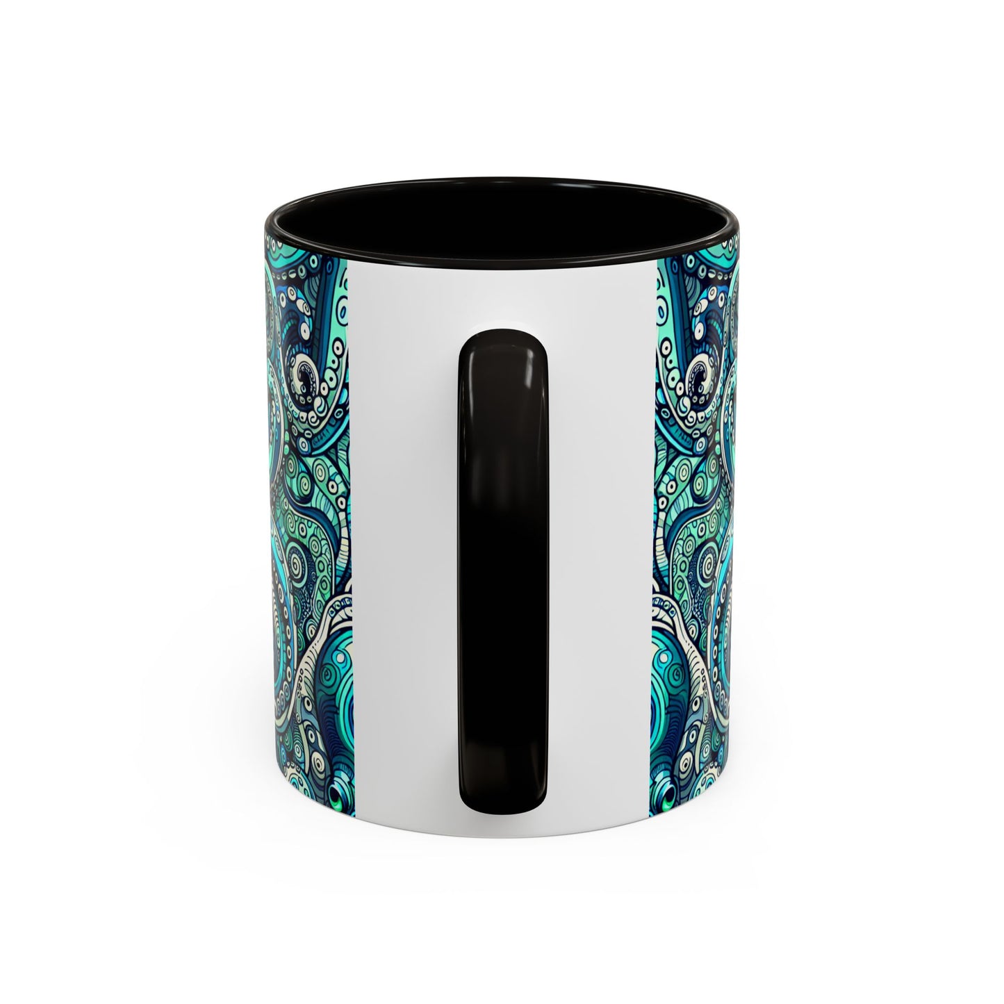 Accent Color Coffee Mug, Many Colors - 11oz & 15oz / Aqua Octopus