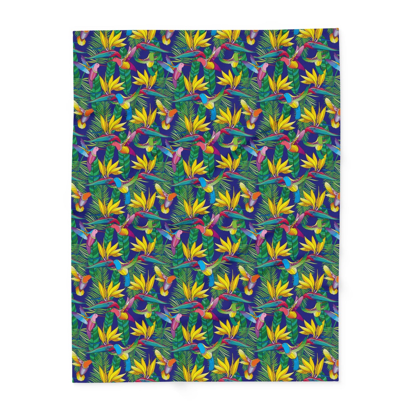 Bird of Paradise Fleece Blanket - Colorful Tropical Design