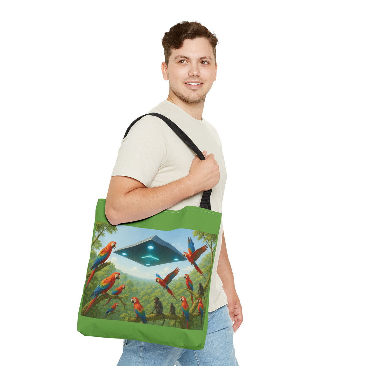 UFO and Macaws Tote Bag - 3 Sizes