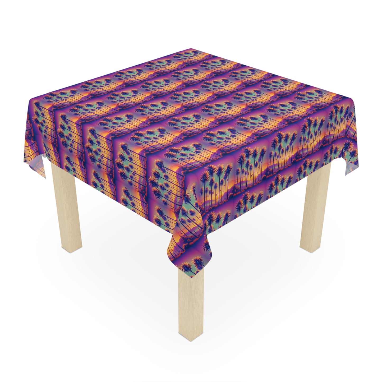 Sunset Palms Repeat / Square Tablecloth, 55" x 55"
