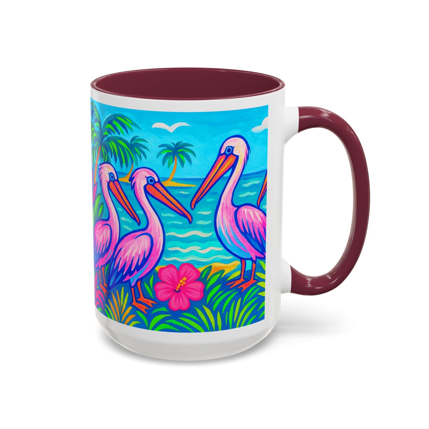 Accent Color Coffee Mug, Many Colors - 11oz & 15oz / Pelican Party