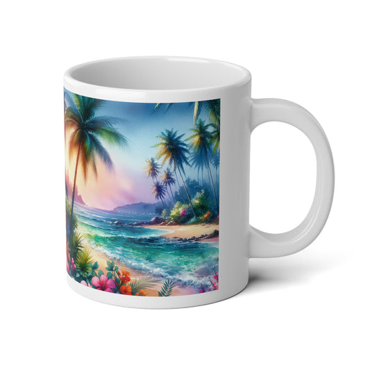 Jumbo Mug, 20oz, Bay of Peace | Tropical Coffee Cup