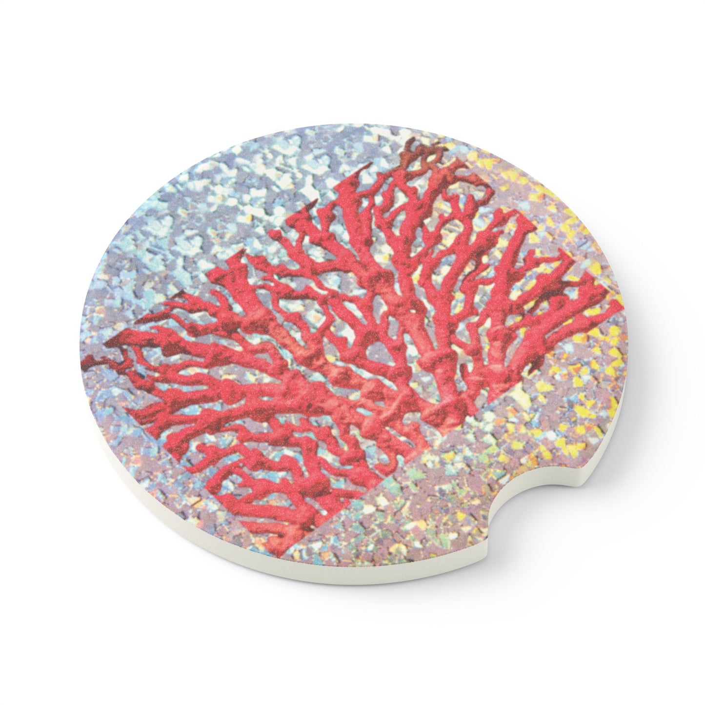 Soapstone Car Coaster - Disco Red Coral