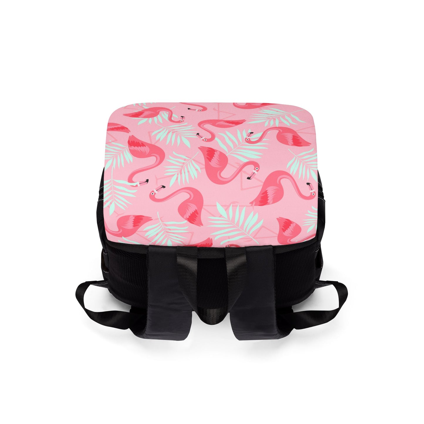 Tropical Casual Backpack - Perfect for Everyday Adventures / Flamingo and White Palms