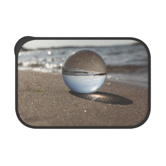 Bento Box with Utensils - Crystal Ball on Smooth Beach