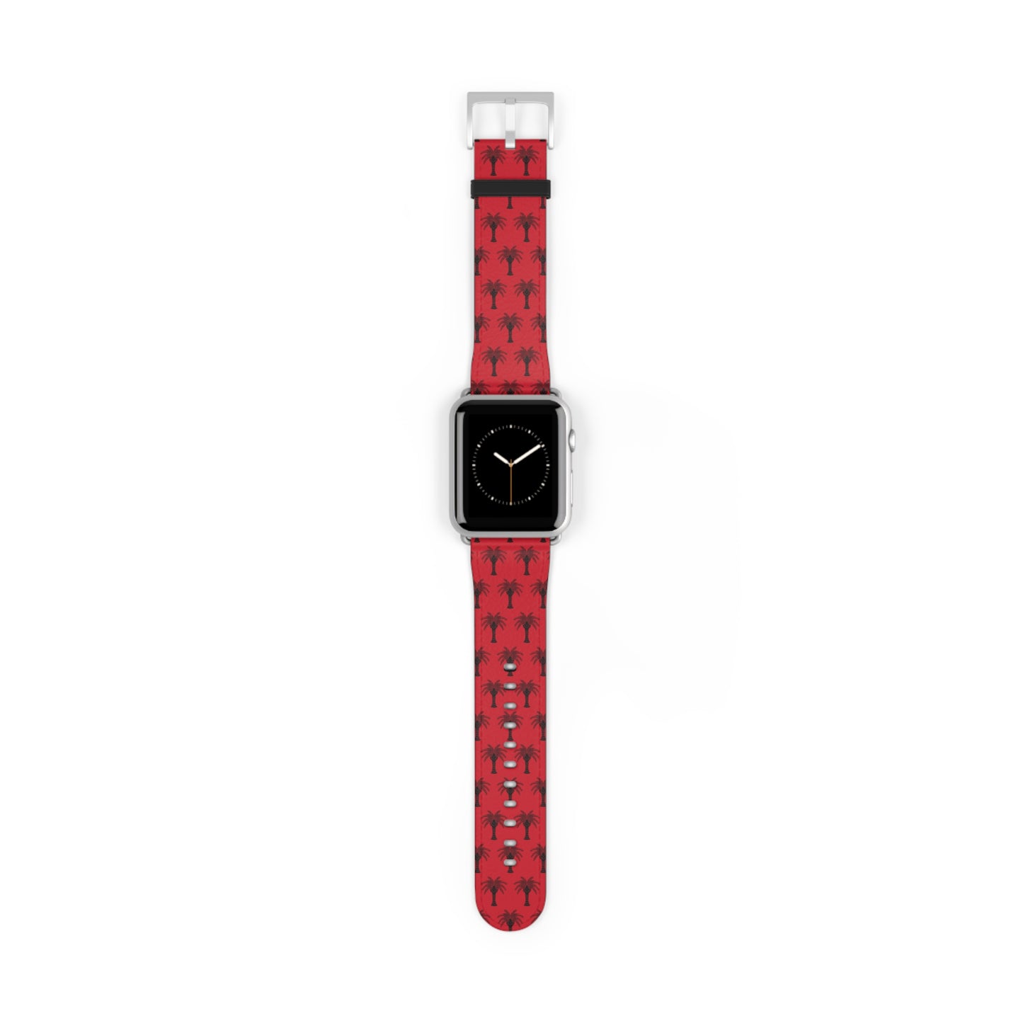 Apple Watch Band - Art Deco Palm, Repeat Dark Red