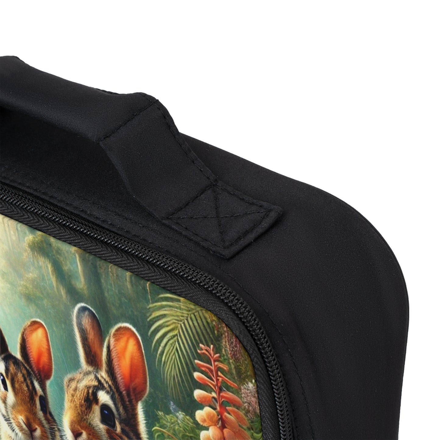 Rainforest Sumatran Rabbits Lunch Bag - Eco-Friendly Insulated Tote, Adult and Child Lunchbox / Perfect for Picnics, Beach Outings