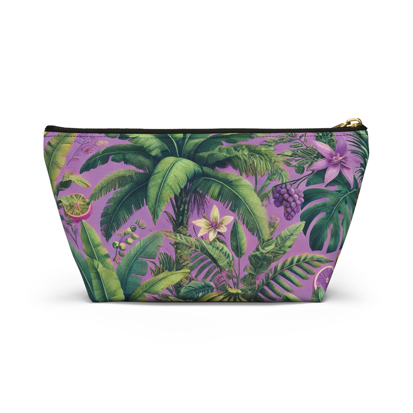 Tropical Accessory Pouch, 2 sizes | Makeup Bag | Perfect for Travel & Everyday Use / More Tropical Fruit, Deep Lilac
