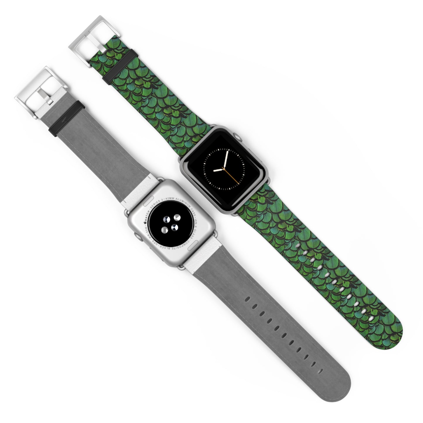 Apple Watch Band - Green Peacock Feathers