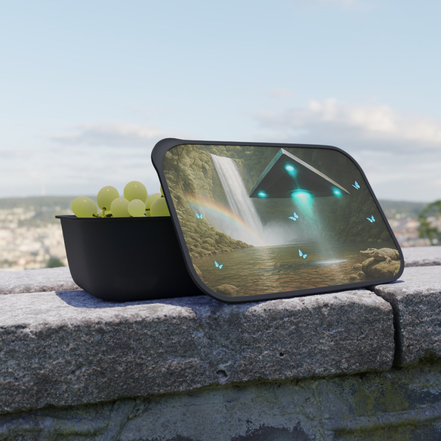 Bento Box with Utensils - UFO and Waterfall
