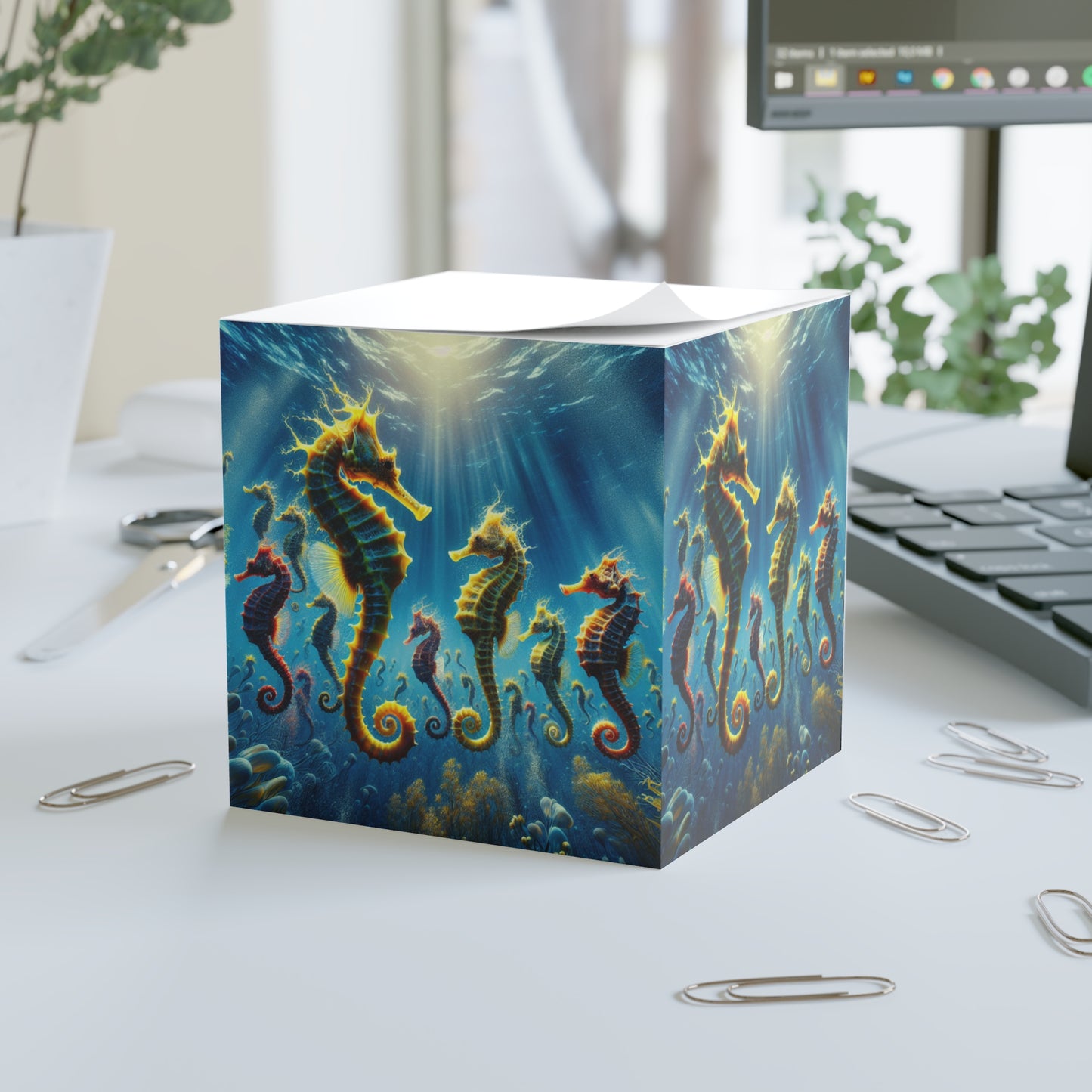 Note Cube - Seahorse Party