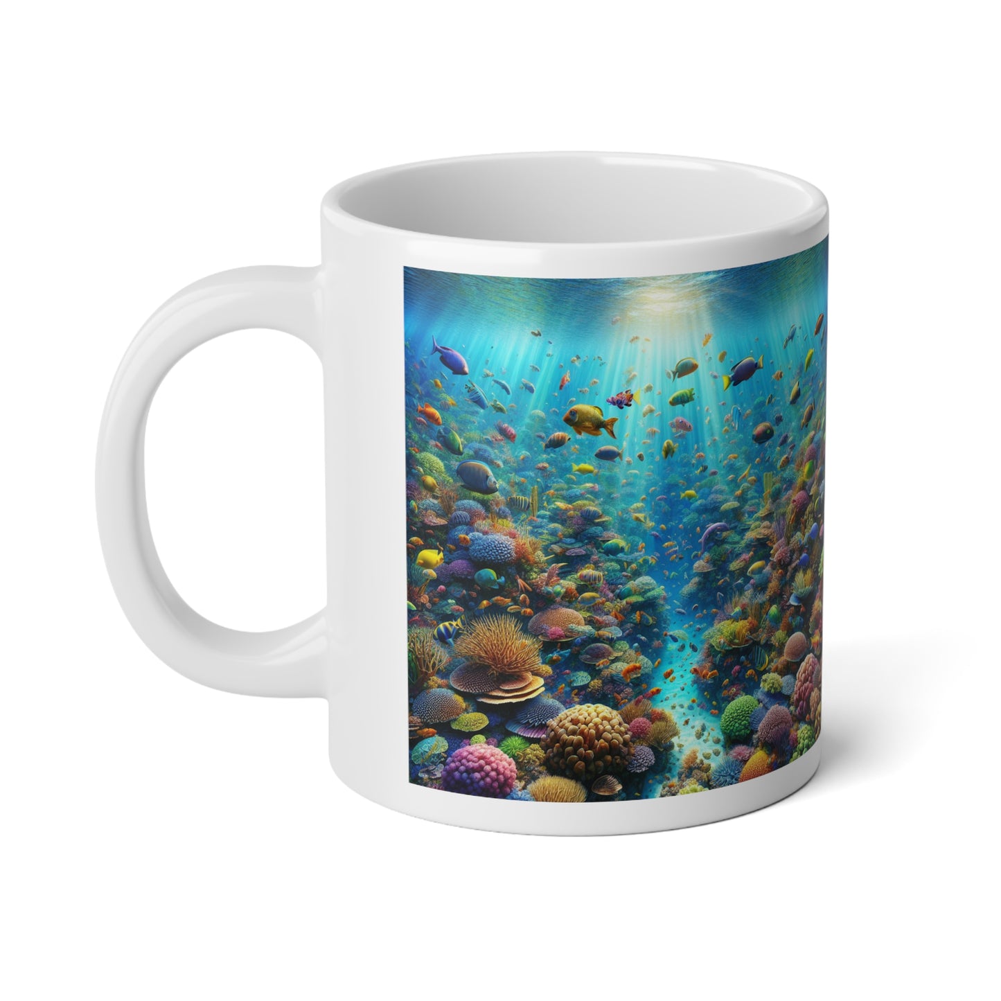 Jumbo Mug, 20oz, Vibrant Coral Reef | Tropical Coffee Cup