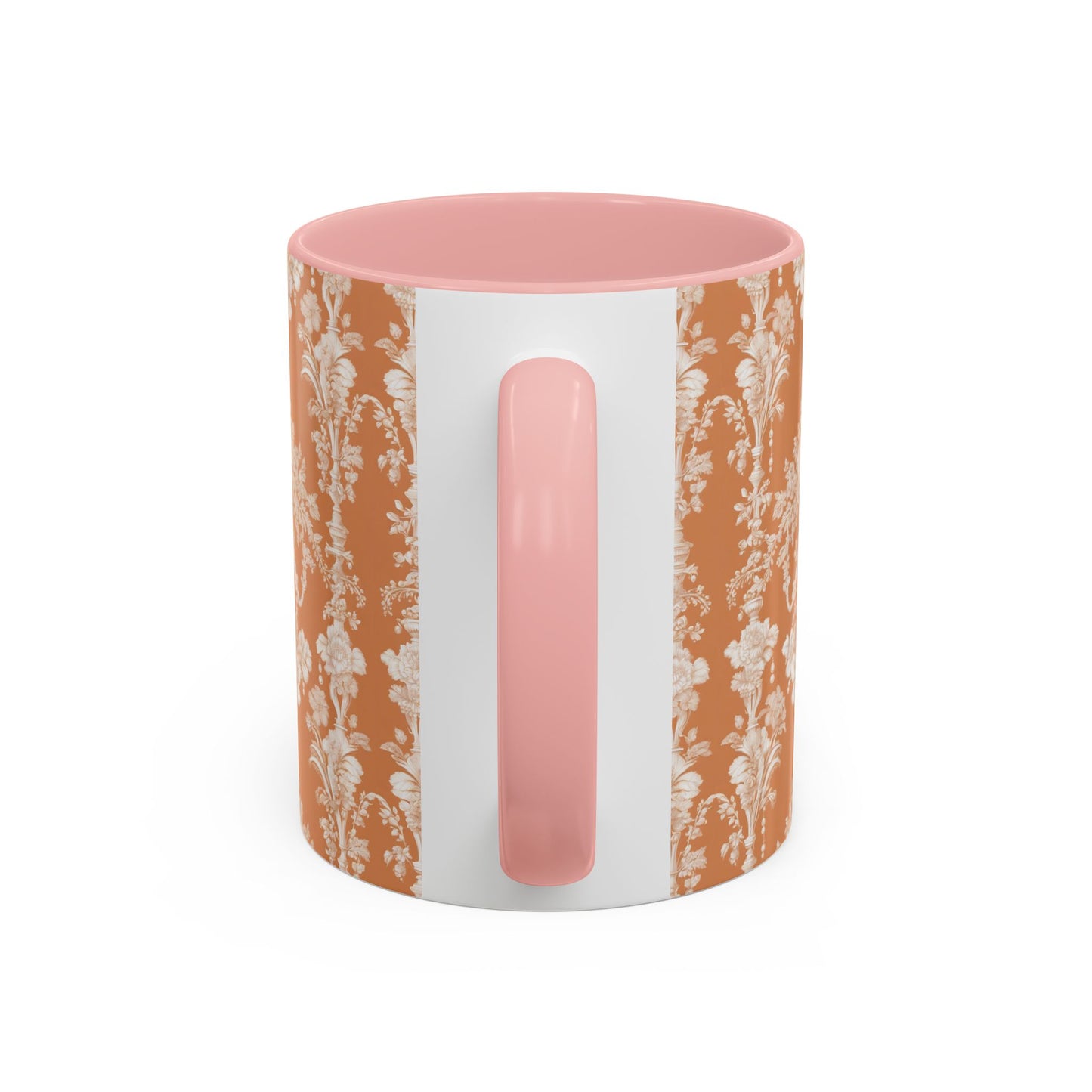 Accent Coffee Mug (11, 15oz), Pearl Lady Toile/Melon Repeat, Various Colors