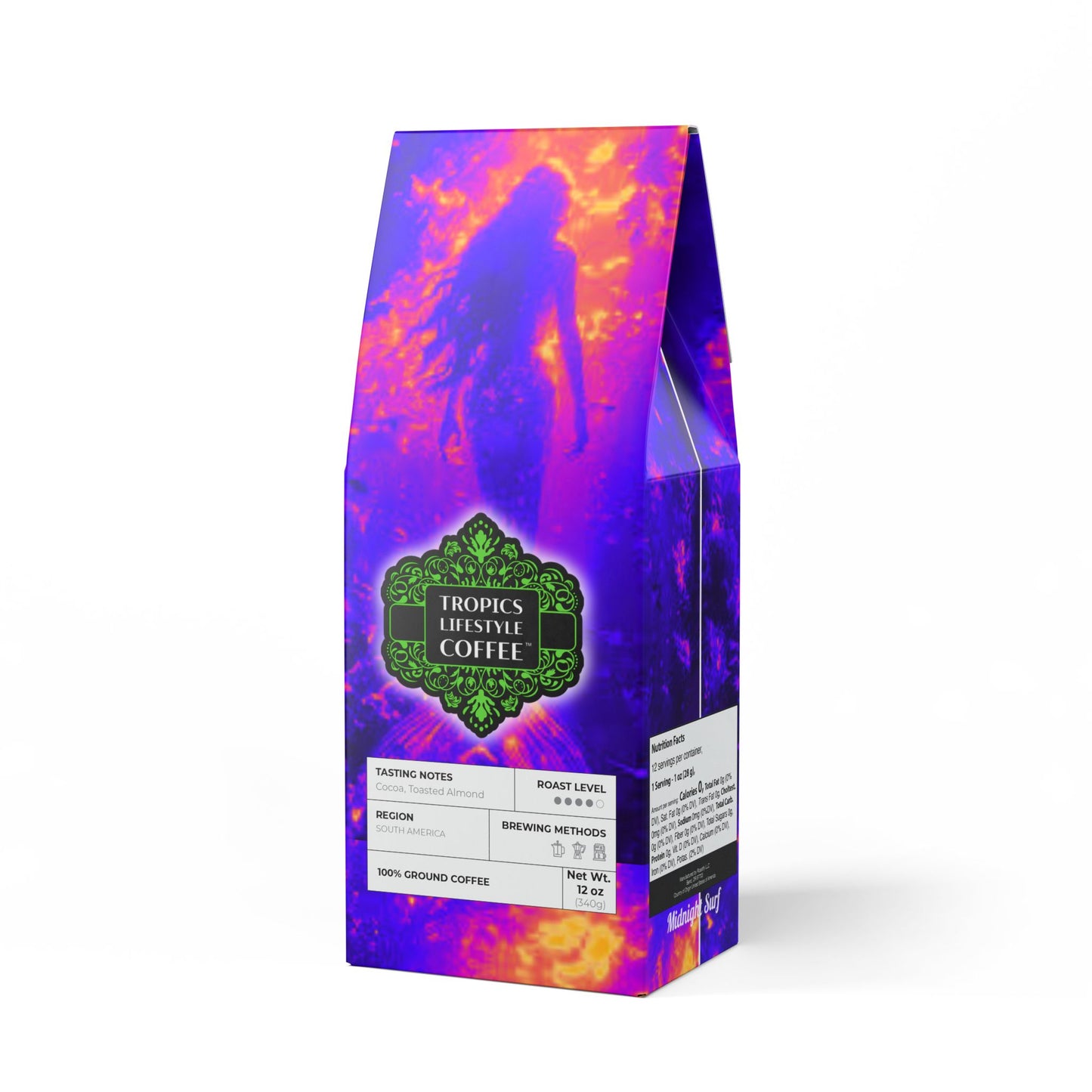 Midnight Surf Blend™ (Medium-Dark Roast) Specialty Grade Craft Coffee / Solo Mermaid, Pop