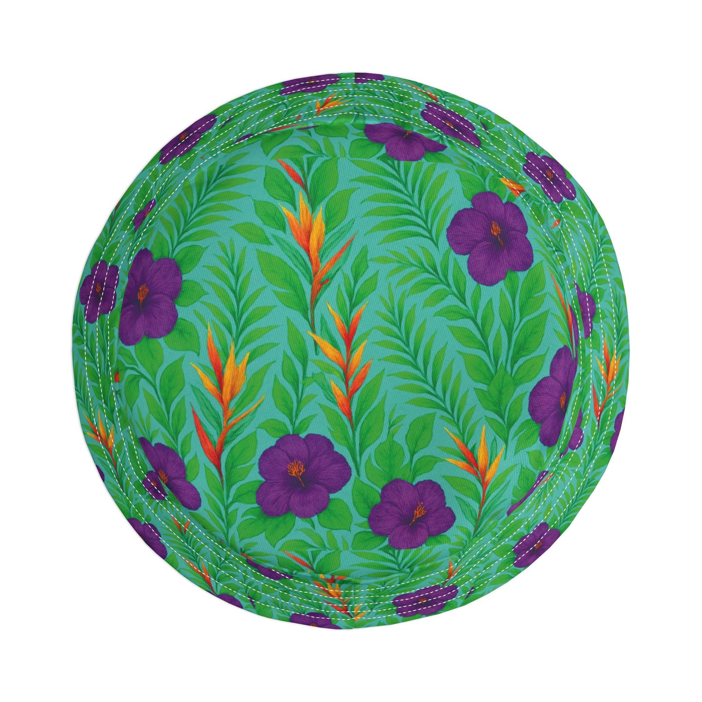 Tropical Polyester Bucket Hat, 2 Sizes - Midnight Flower Green