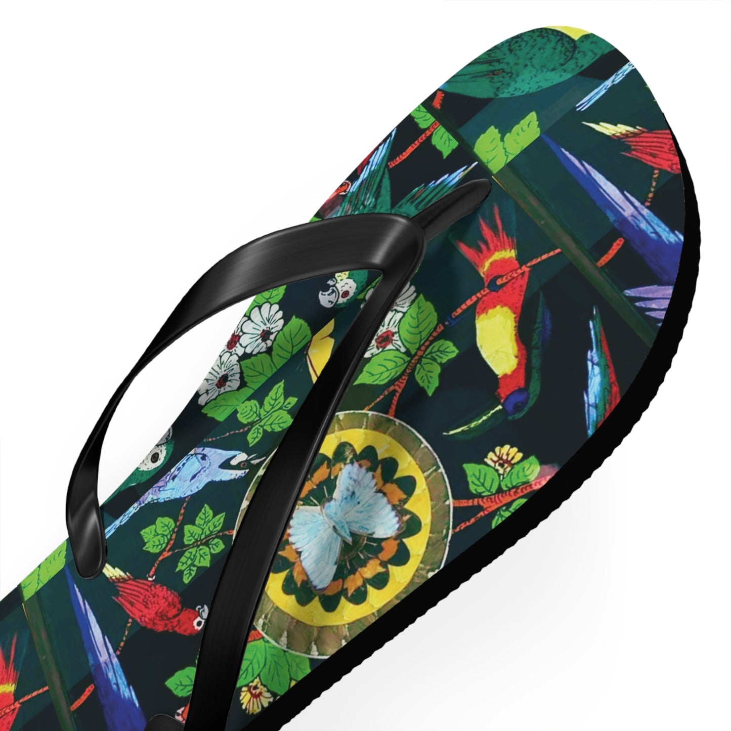 Flip Flops - Parrots & Buttefly/Real Wings