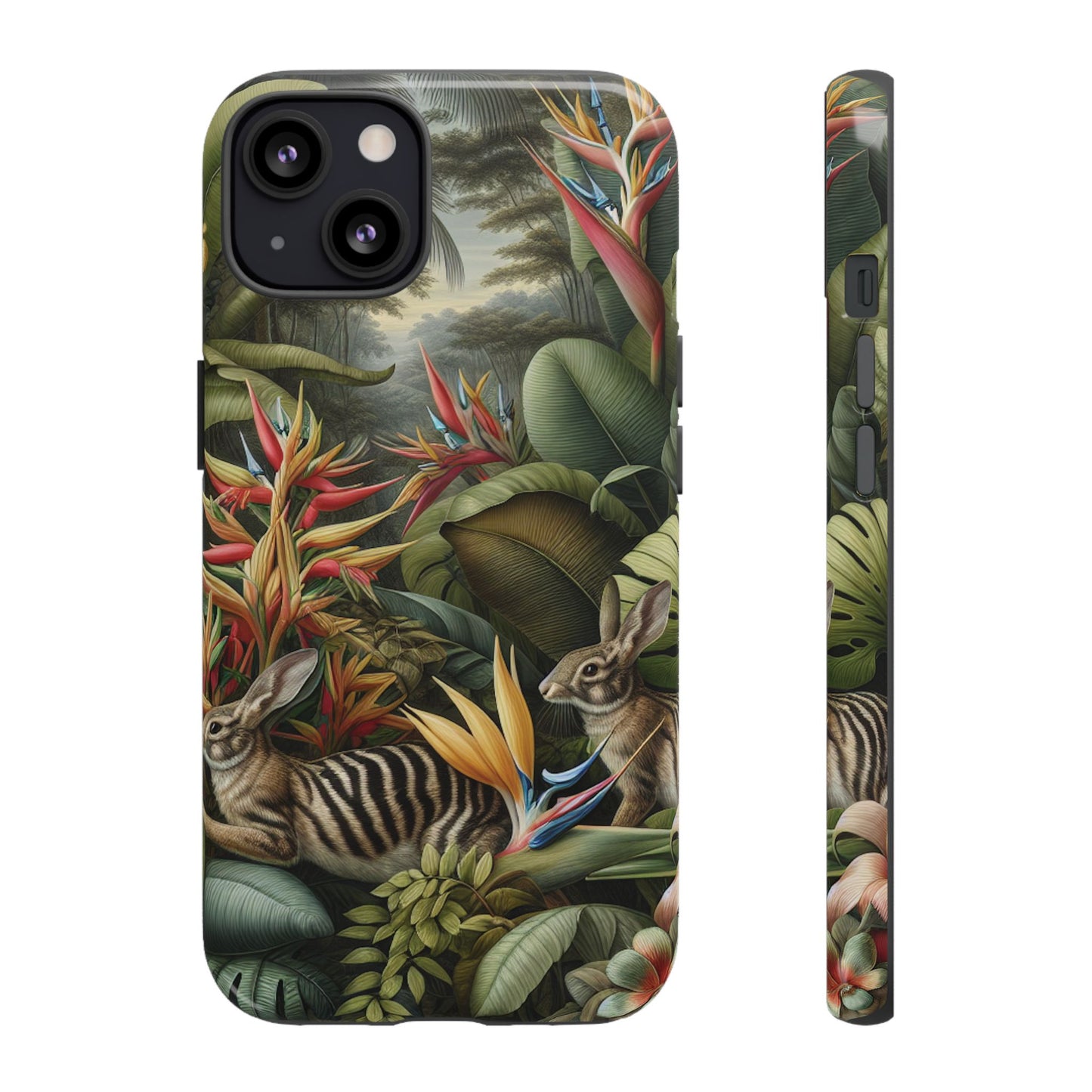 Rainforest Rabbit Outing Phone Case - Tough Cases with Summer Vibe