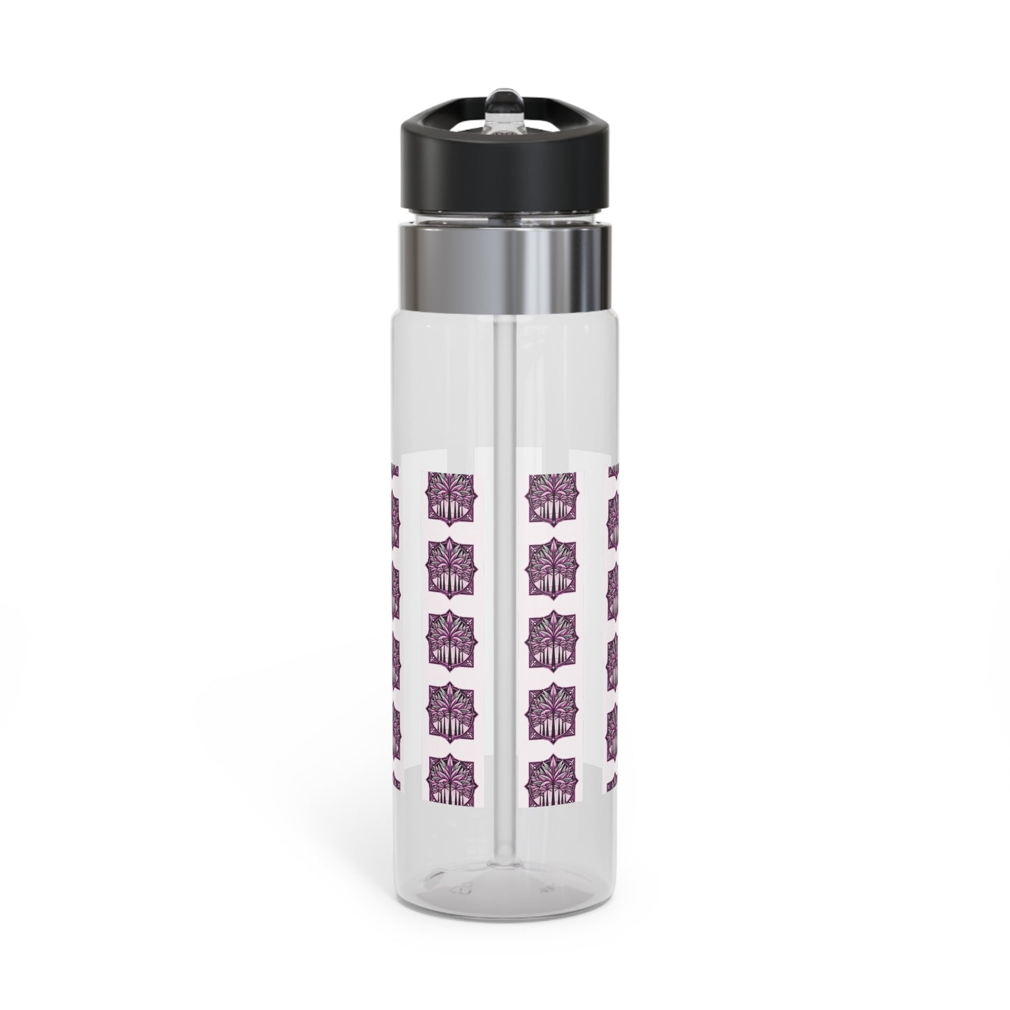 Tropical 20oz Tritan Sport Water Bottle -  Leakproof, Lightweight, BPA-Free / Deco Palms Pink