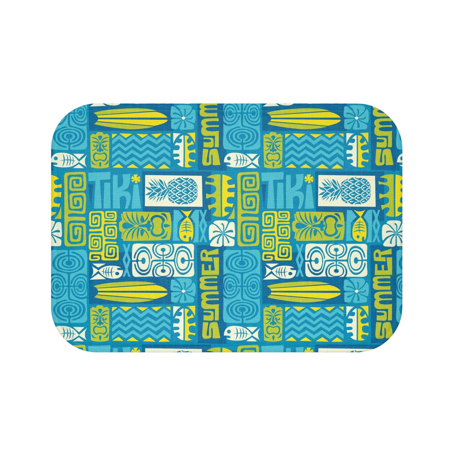 Bath Mat - Tiki Poster Blue