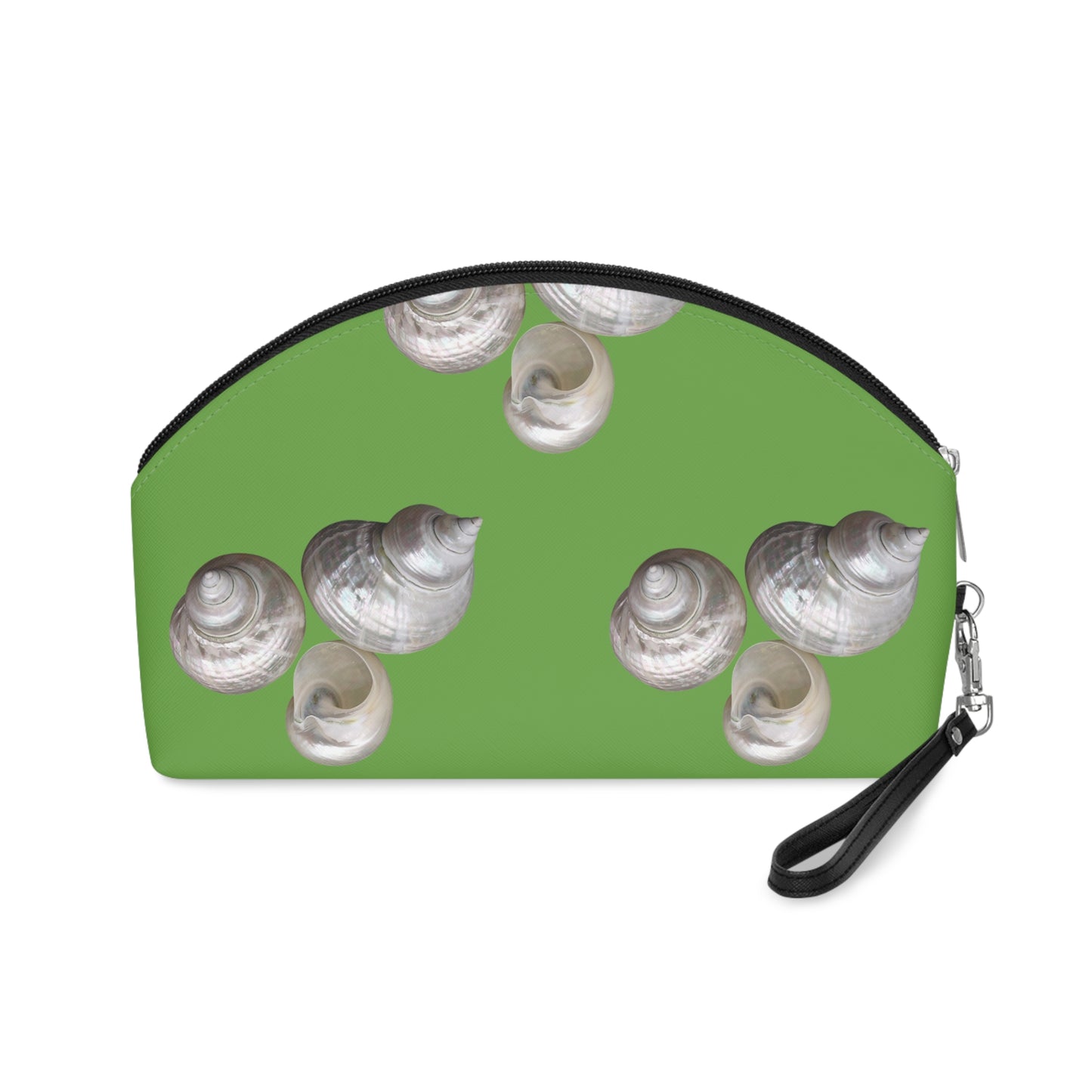 Makeup Bag - White Nautilus Trio, green