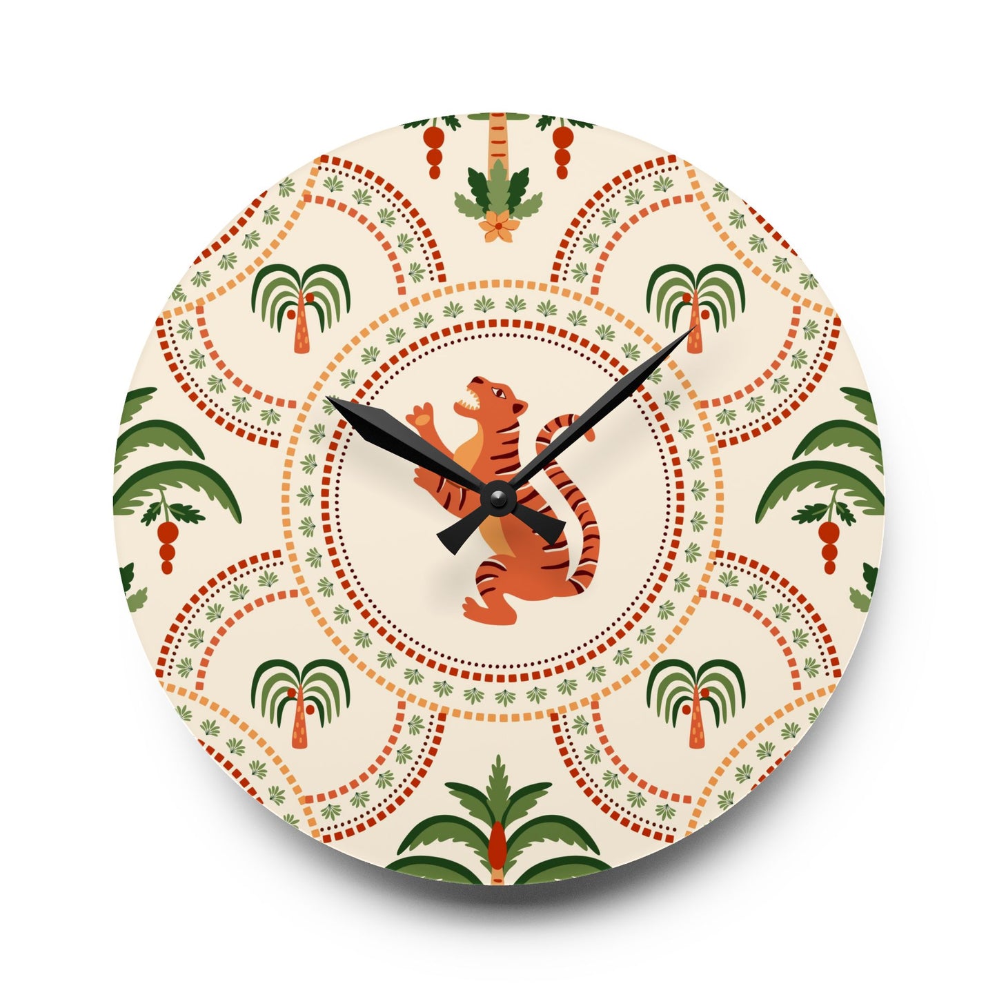 Acrylic Wall Clock, Mosaic Tiger