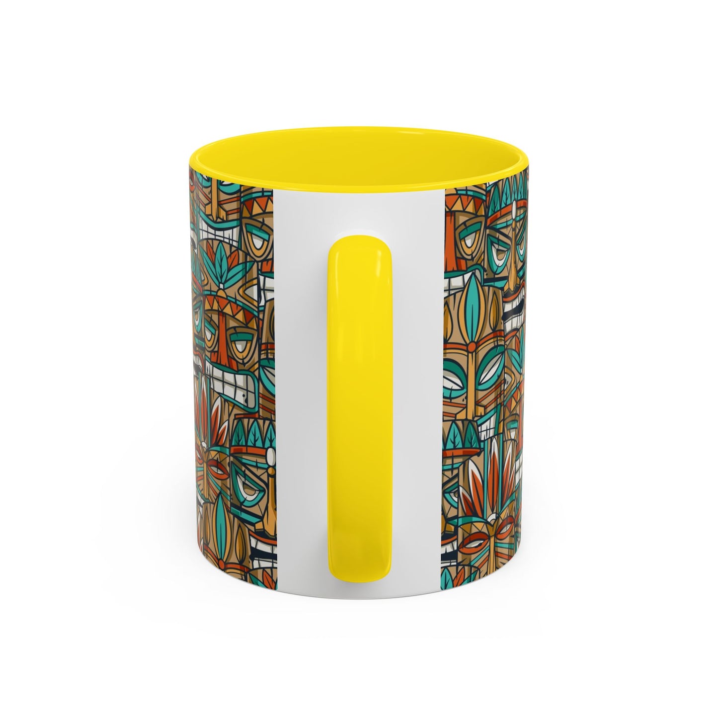 Accent Coffee Mug (11, 15oz), 8 Colors - Turquoise Tiki Party