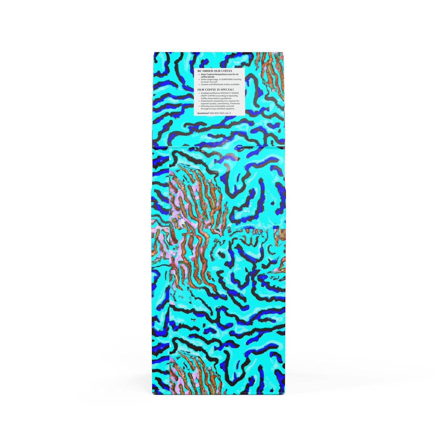 Beach Sunrise Blend™ (Light Roast) Specialty Grade Craft Coffee / Wild Coral Reef, Turquoise