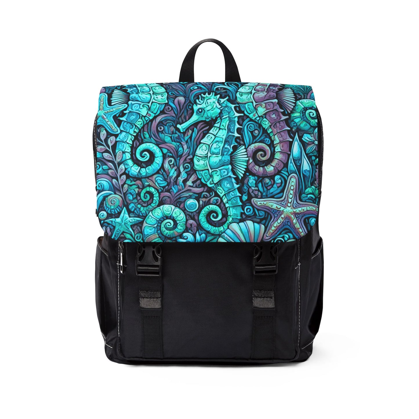 Seahorses/Turquoise Casual Backpack - Perfect for Everyday Adventures