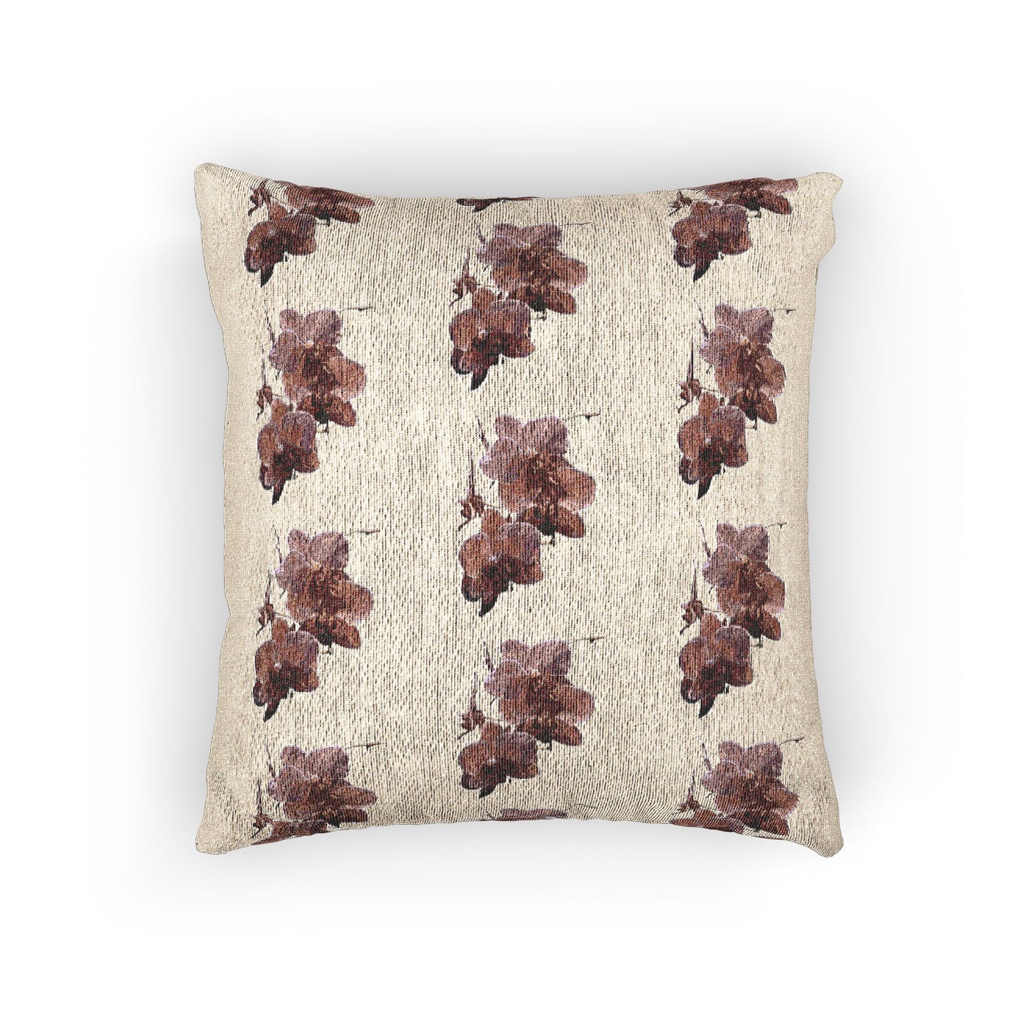 Woven Pillow, 17"W x 18"L - Orchid Clusters