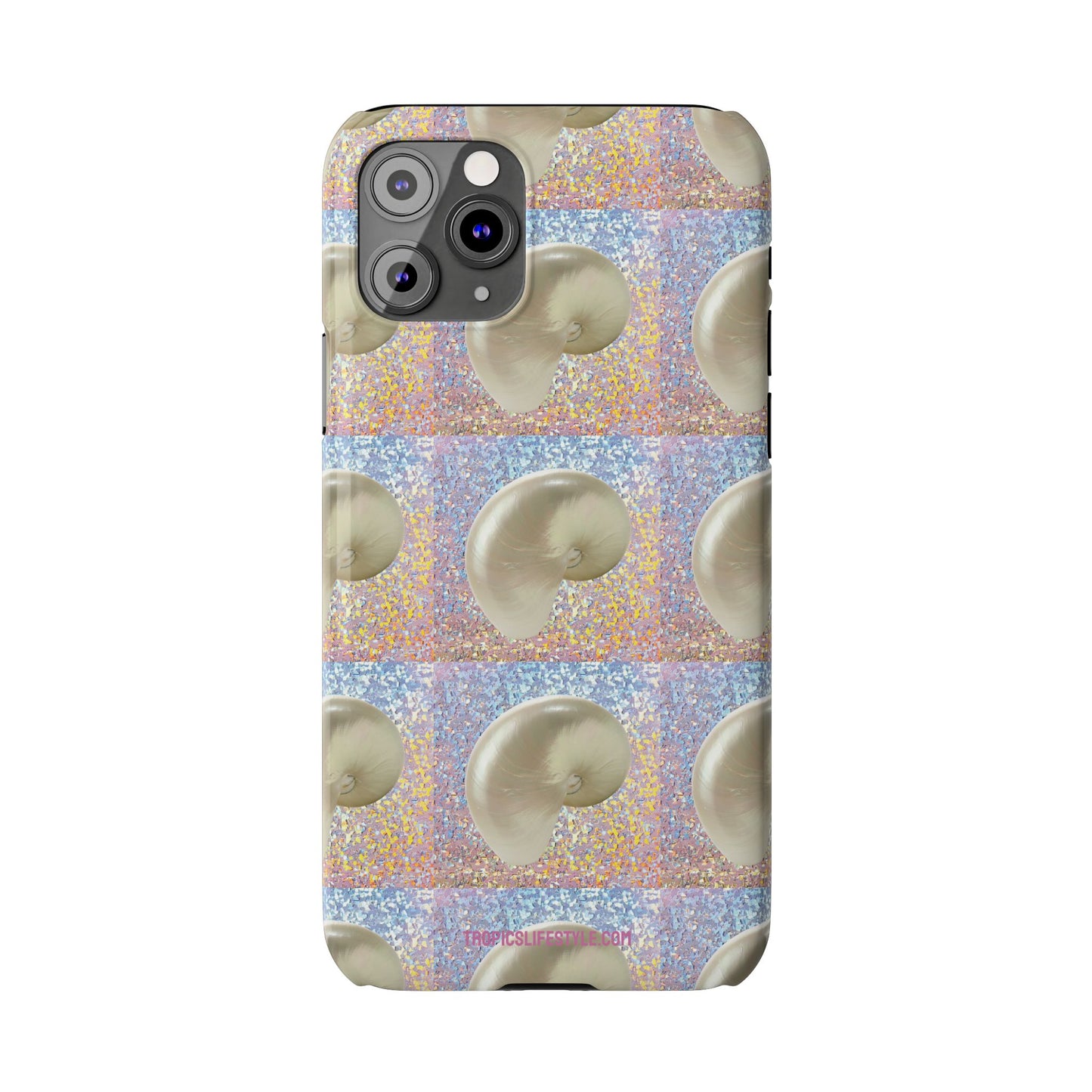 Slim Phone Cases - Disco White Nautilus